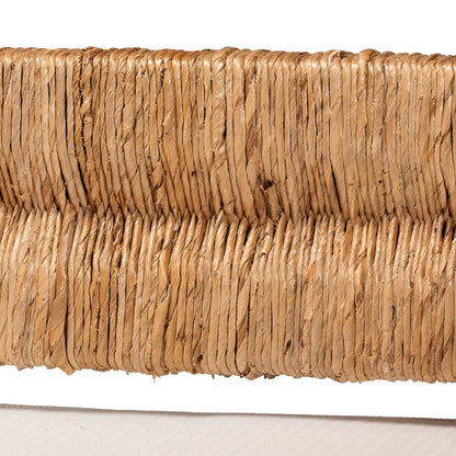 Accent Bench - Handwoven Seagrass Accent Seating with Mahogany Wood Frame