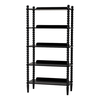 Lucera Bobbin Display Shelf - 5-Tier Open Frame Vertical Bookcase, Black