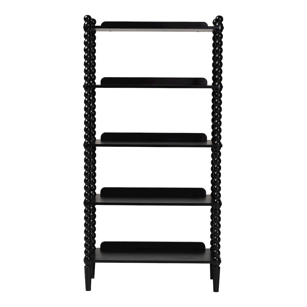 Lucera Bobbin Display Shelf - 5-Tier Open Frame Vertical Bookcase, Black