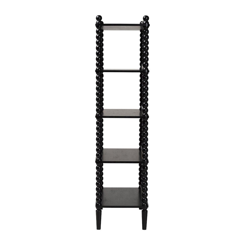 Lucera Bobbin Display Shelf - 5-Tier Open Frame Vertical Bookcase, Black