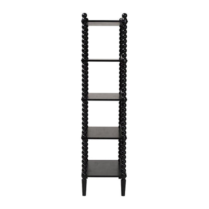 Lucera Bobbin Display Shelf - 5-Tier Open Frame Vertical Bookcase, Black