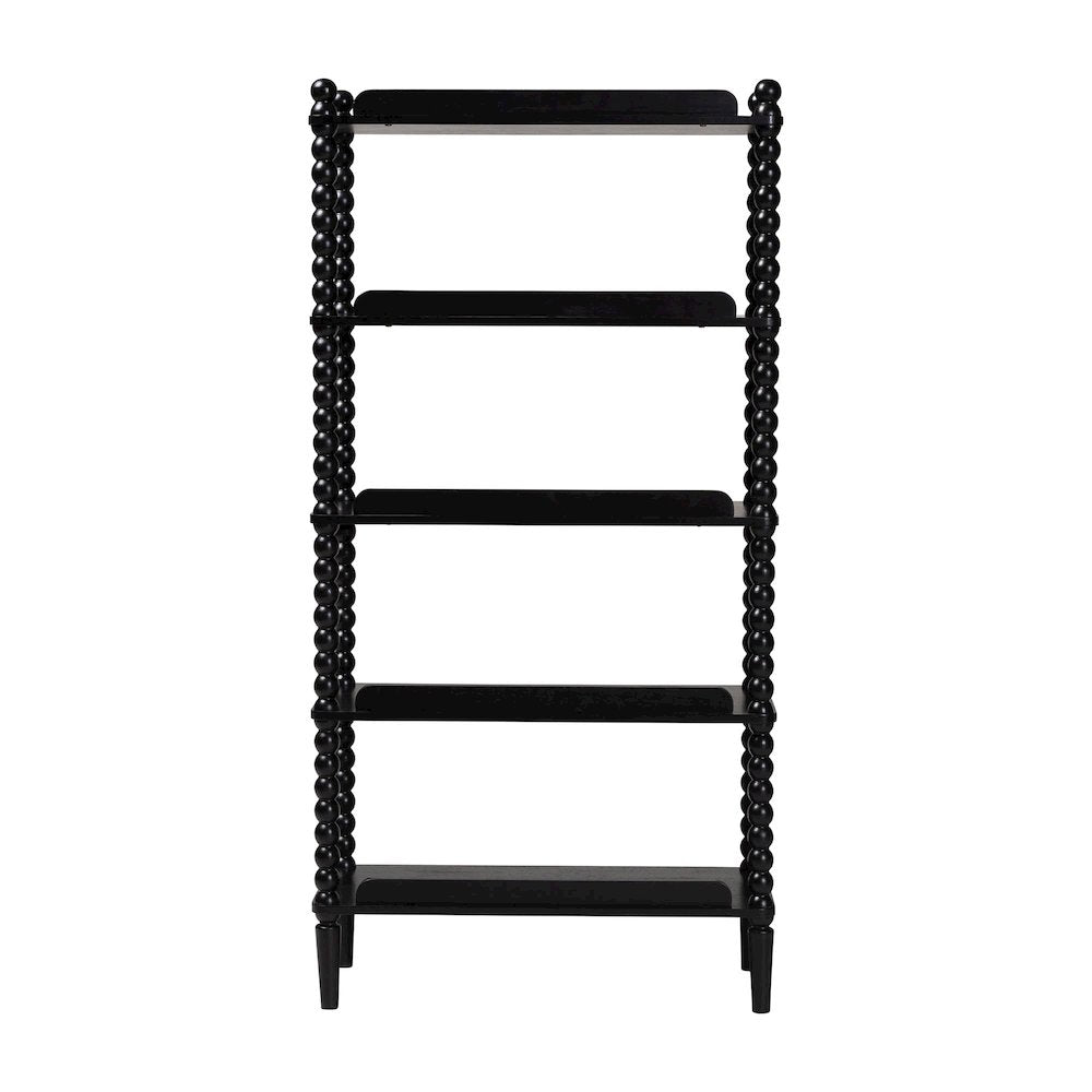Lucera Bobbin Display Shelf - 5-Tier Open Frame Vertical Bookcase, Black