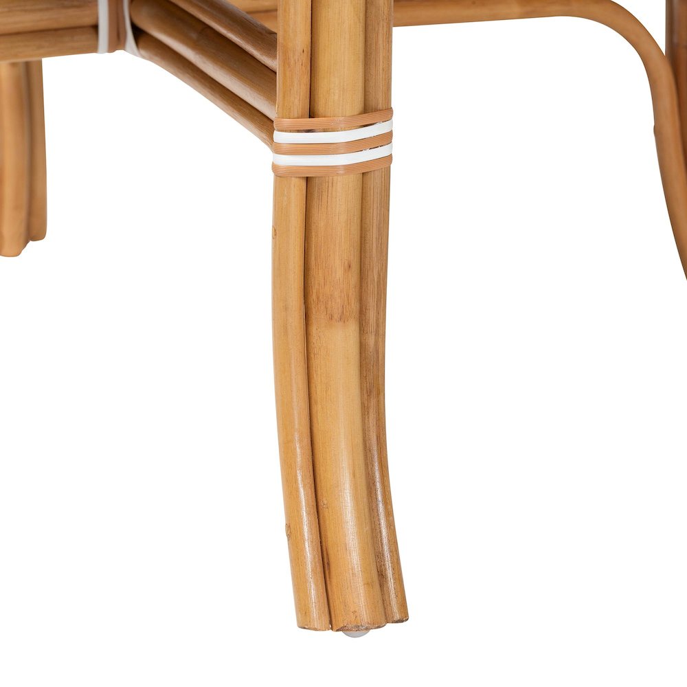 Mattie Natural Rattan Round Bistro Dining Table, Beige