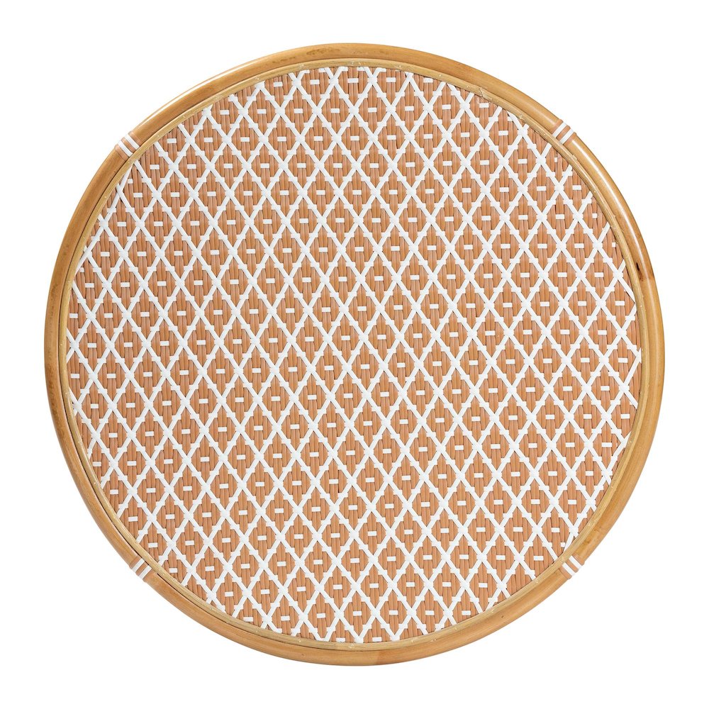 Mattie Natural Rattan Round Bistro Dining Table, Beige