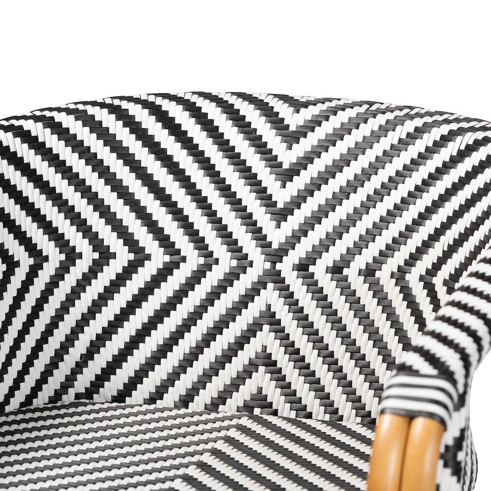 Max Rattan Bistro Counter Stool, Handwoven Cafe-Style Accent Seating