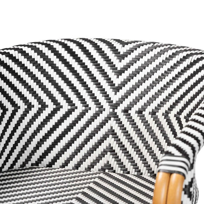 Max Rattan Bistro Counter Stool, Handwoven Cafe-Style Accent Seating