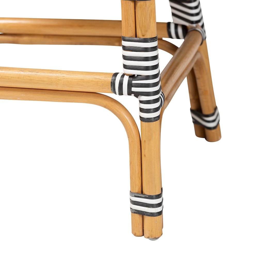 Max Rattan Bistro Counter Stool, Handwoven Cafe-Style Accent Seating