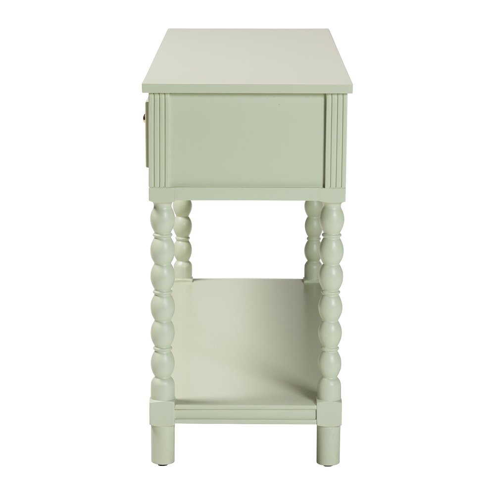 Console Table with Spindle Legs, 2 Drawers, Turned Detailing, Open Shelf Storage