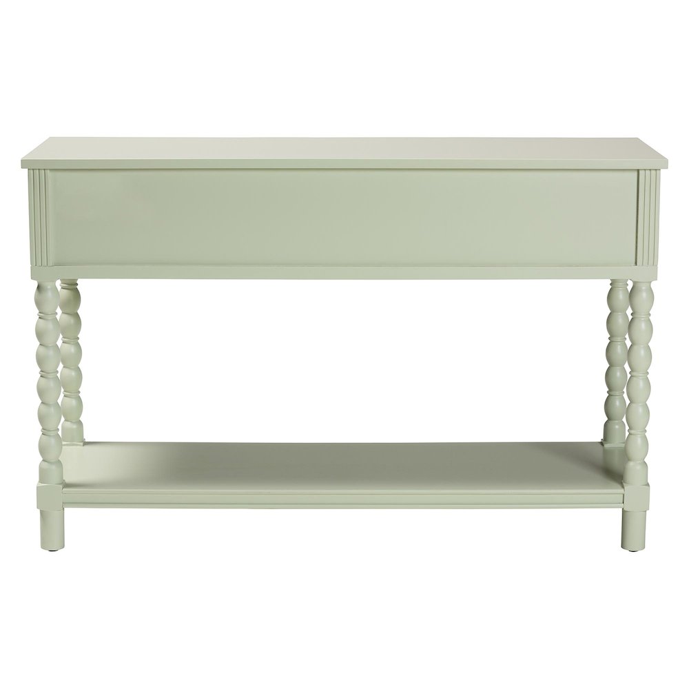 Console Table with Spindle Legs, 2 Drawers, Turned Detailing, Open Shelf Storage