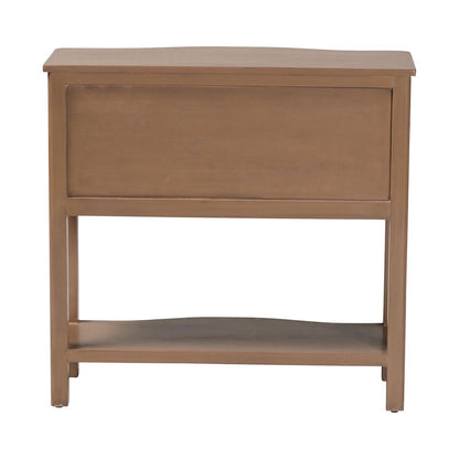 2-Drawer Entryway Table with Open Shelf and Sculpted Apron for Living Room