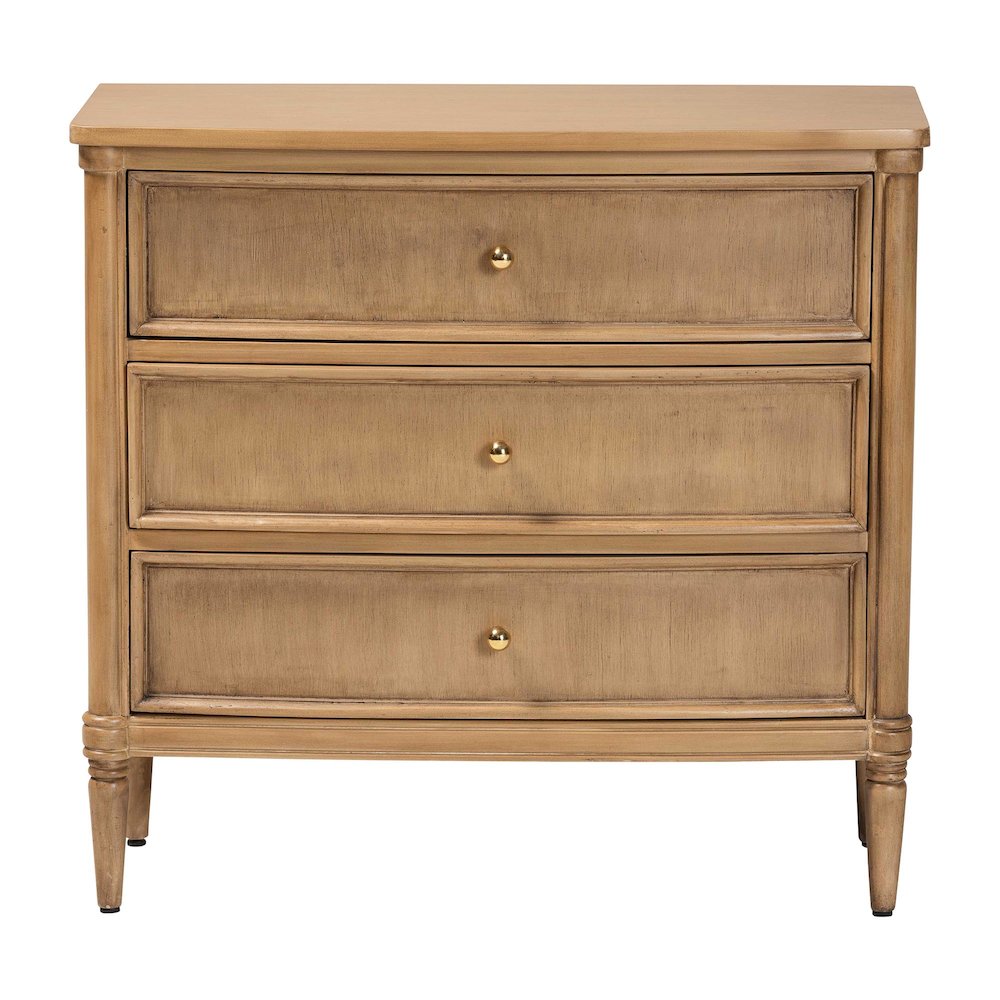Karmel Chest - 3-Drawer Storage Chest with Curved Front and Tapered Legs
