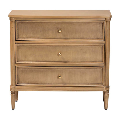 Karmel Chest - 3-Drawer Storage Chest with Curved Front and Tapered Legs