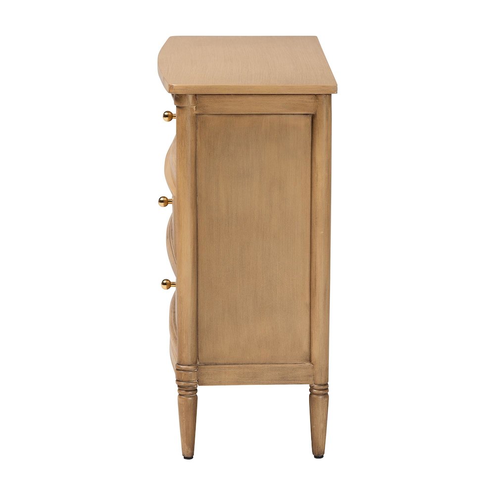 Karmel Chest - 3-Drawer Storage Chest with Curved Front and Tapered Legs