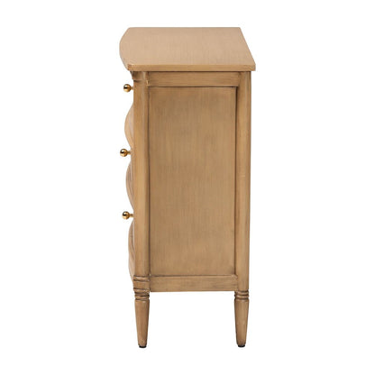 Karmel Chest - 3-Drawer Storage Chest with Curved Front and Tapered Legs