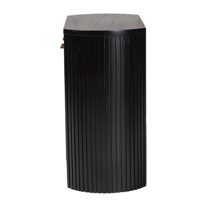 Storage Cabinet - Accent Cabinet with Vertical Slat Panels, Metal Door Pulls
