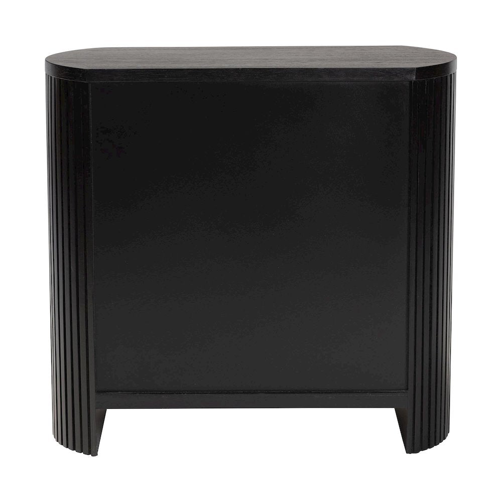 Storage Cabinet - Accent Cabinet with Vertical Slat Panels, Metal Door Pulls
