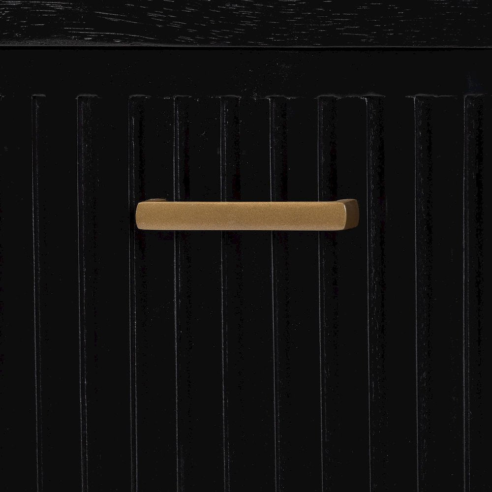 Storage Cabinet - Accent Cabinet with Vertical Slat Panels, Metal Door Pulls