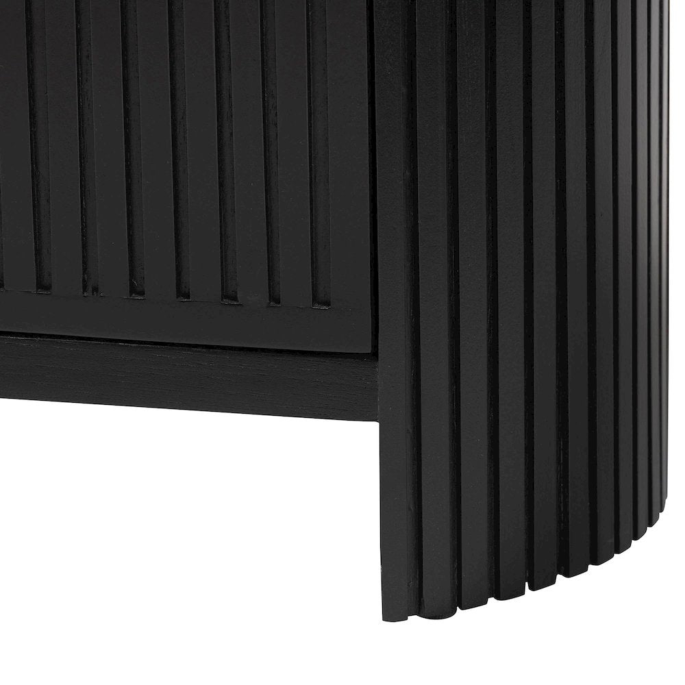 Storage Cabinet - Accent Cabinet with Vertical Slat Panels, Metal Door Pulls