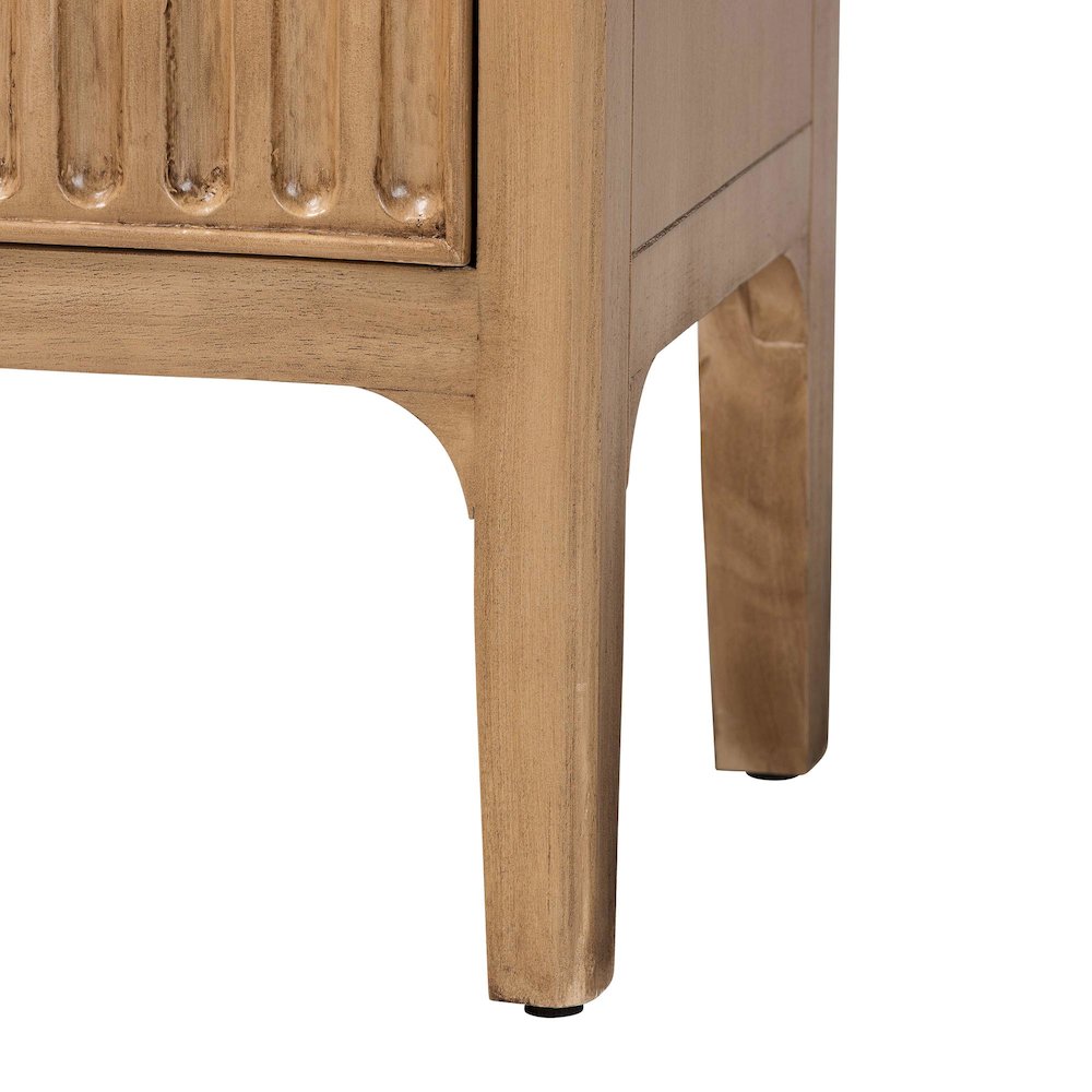 3-Drawer Storage Wood Chest with Textured Drawer Fronts and Round Knobs