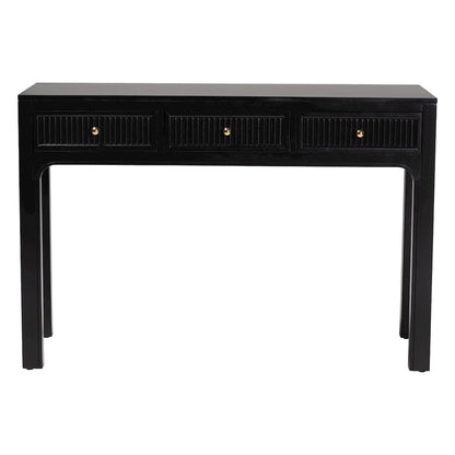 Leah Console Table - 3-Drawer Accent Table with Fluted Wood Detailing