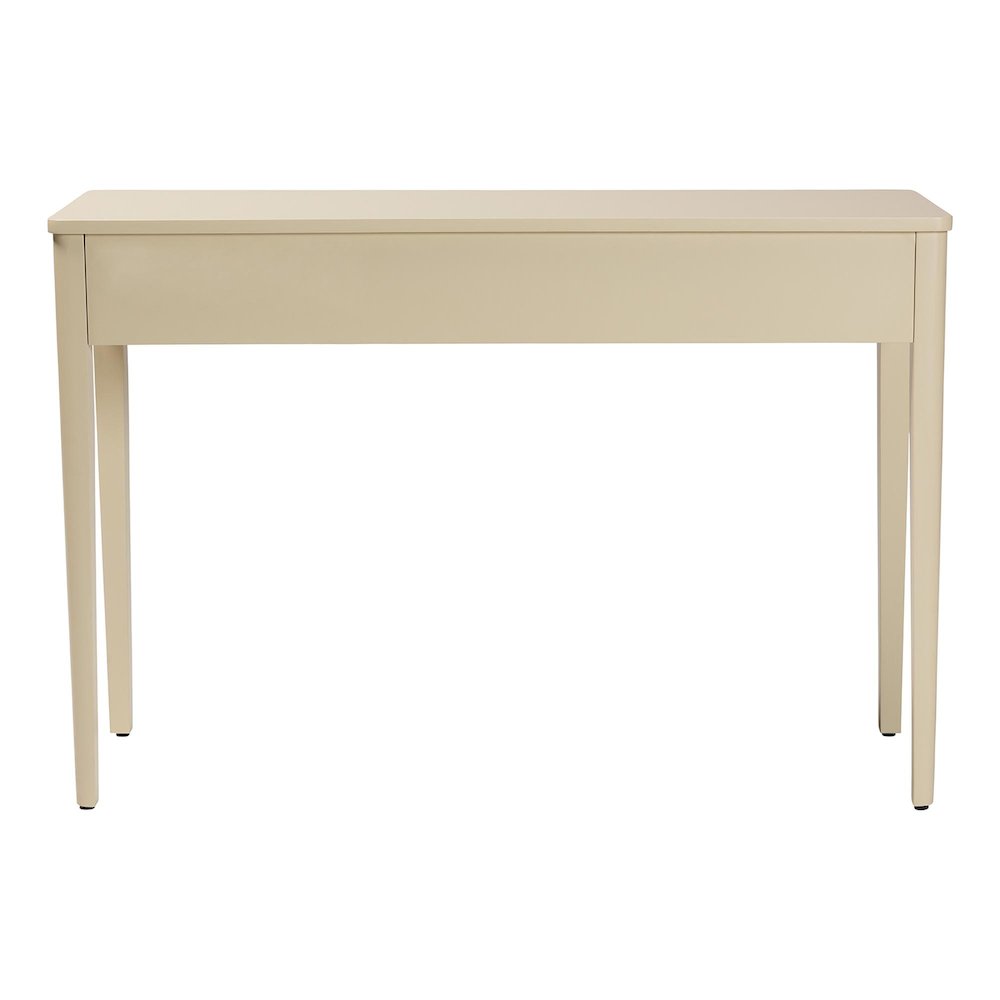 Console Table - 3-Drawer Accent Table with Fluted Wood and Scalloped Framing