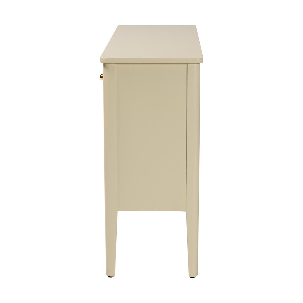 Sideboard - Modern Storage Buffet Console with Fluted Wood and Scalloped Molding
