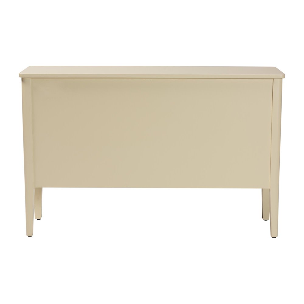 Sideboard - Modern Storage Buffet Console with Fluted Wood and Scalloped Molding
