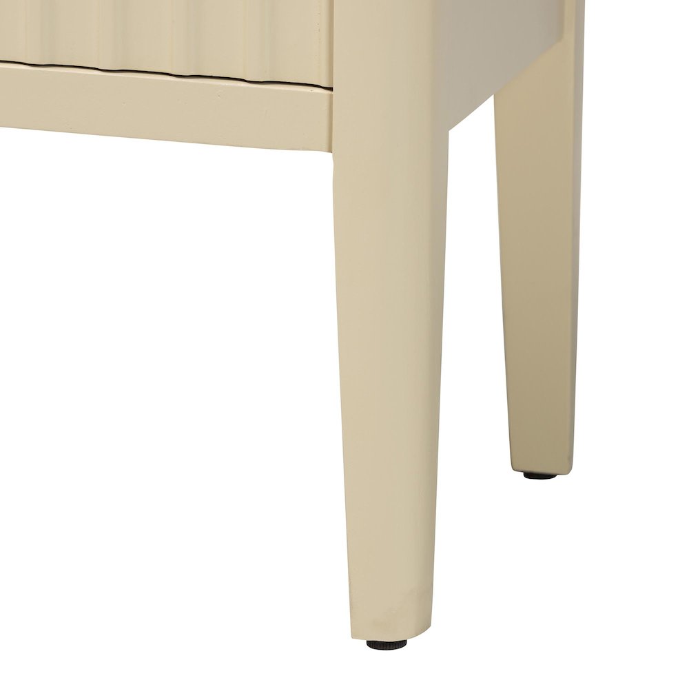 Sideboard - Modern Storage Buffet Console with Fluted Wood and Scalloped Molding
