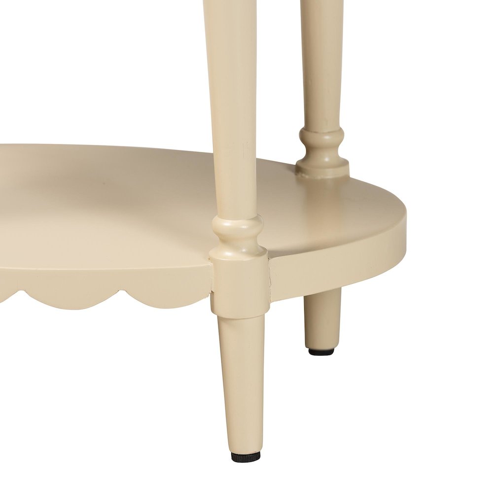 1-Drawer Accent End Table with Scalloped Detailing and Open Shelf Storage