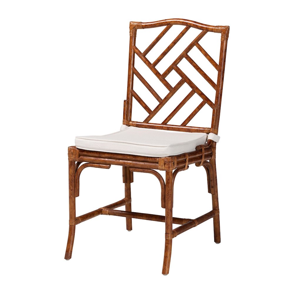 Marbled Tortoise Rattan 5-Piece Dining Set - Dining Table and 4 Chairs Set