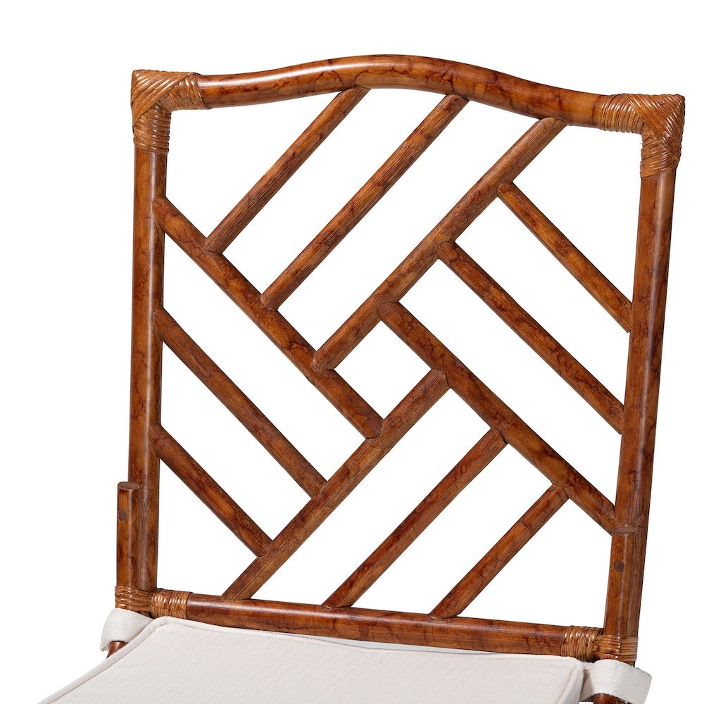 Marbled Tortoise Rattan 5-Piece Dining Set - Dining Table and 4 Chairs Set