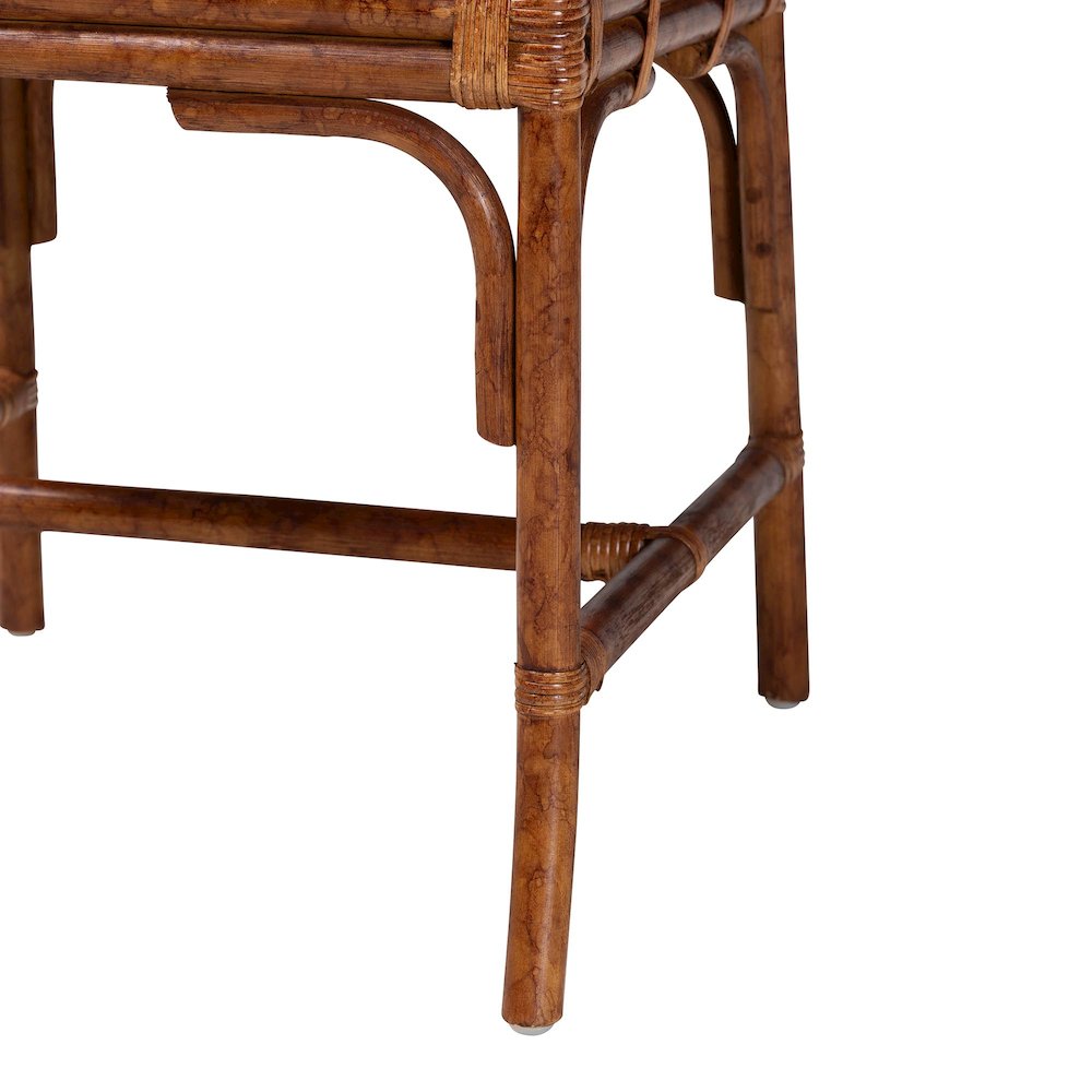 Marbled Tortoise Rattan 5-Piece Dining Set - Dining Table and 4 Chairs Set