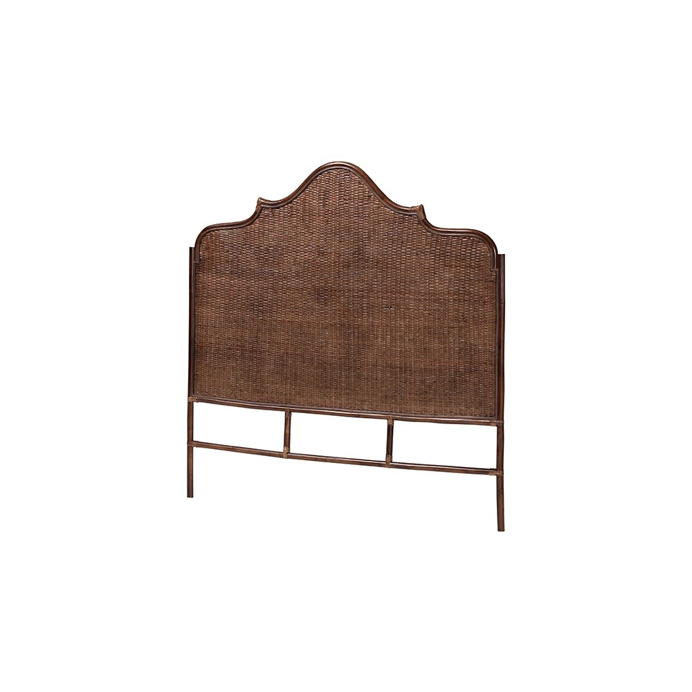 Jaelle Rattan Standalone Headboard with Handwoven Arch Top, Queen