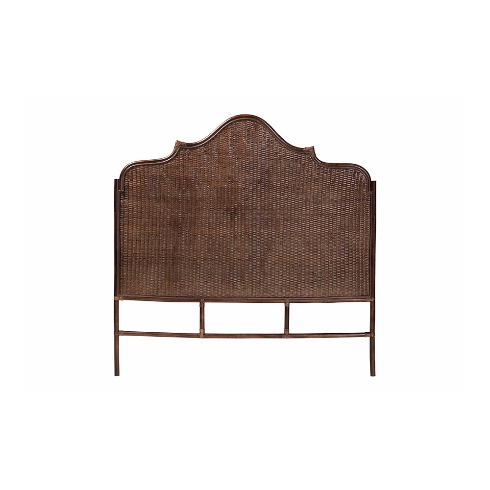 Jaelle Rattan Standalone Headboard with Handwoven Arch Top, Queen