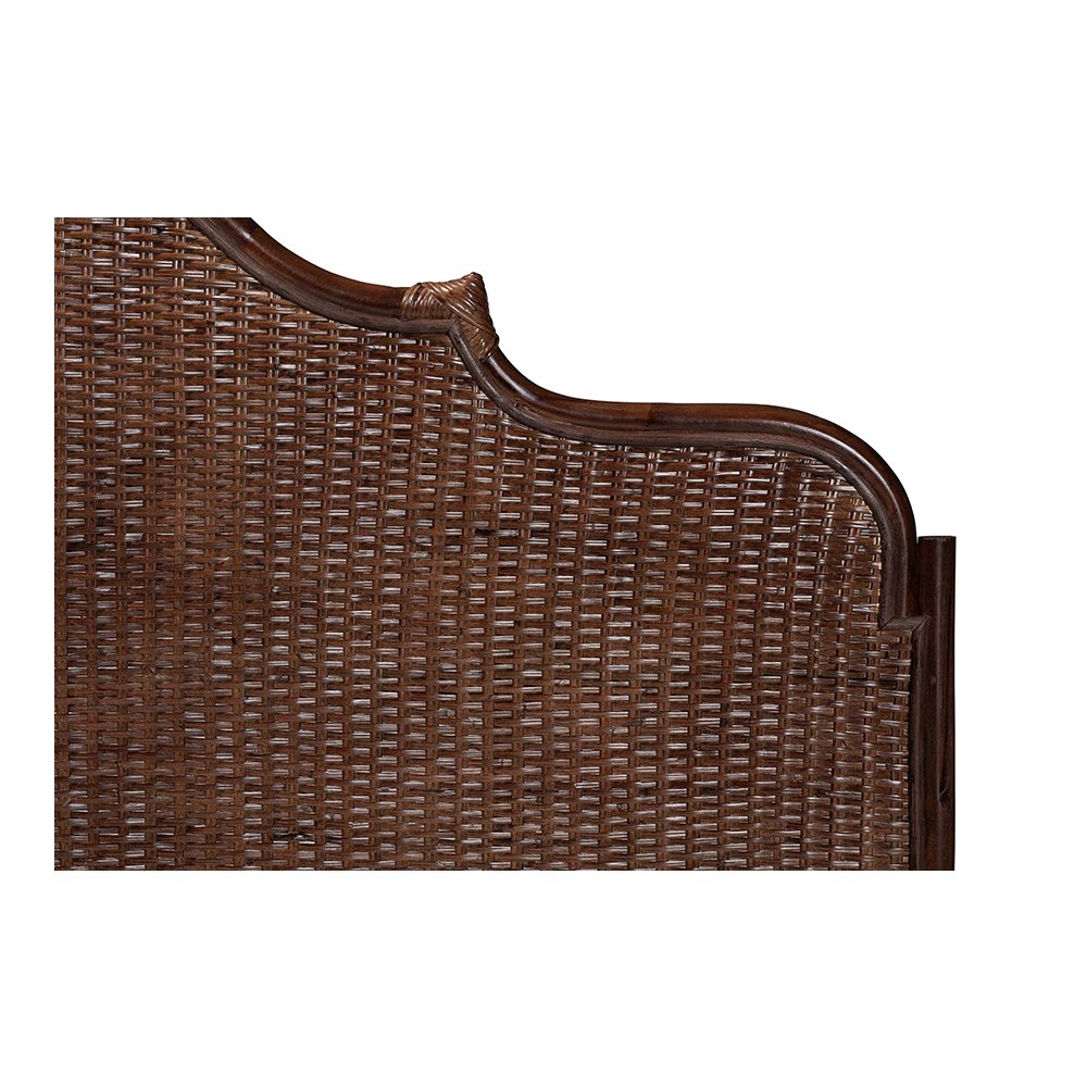 Jaelle Rattan Standalone Headboard with Handwoven Arch Top, Queen