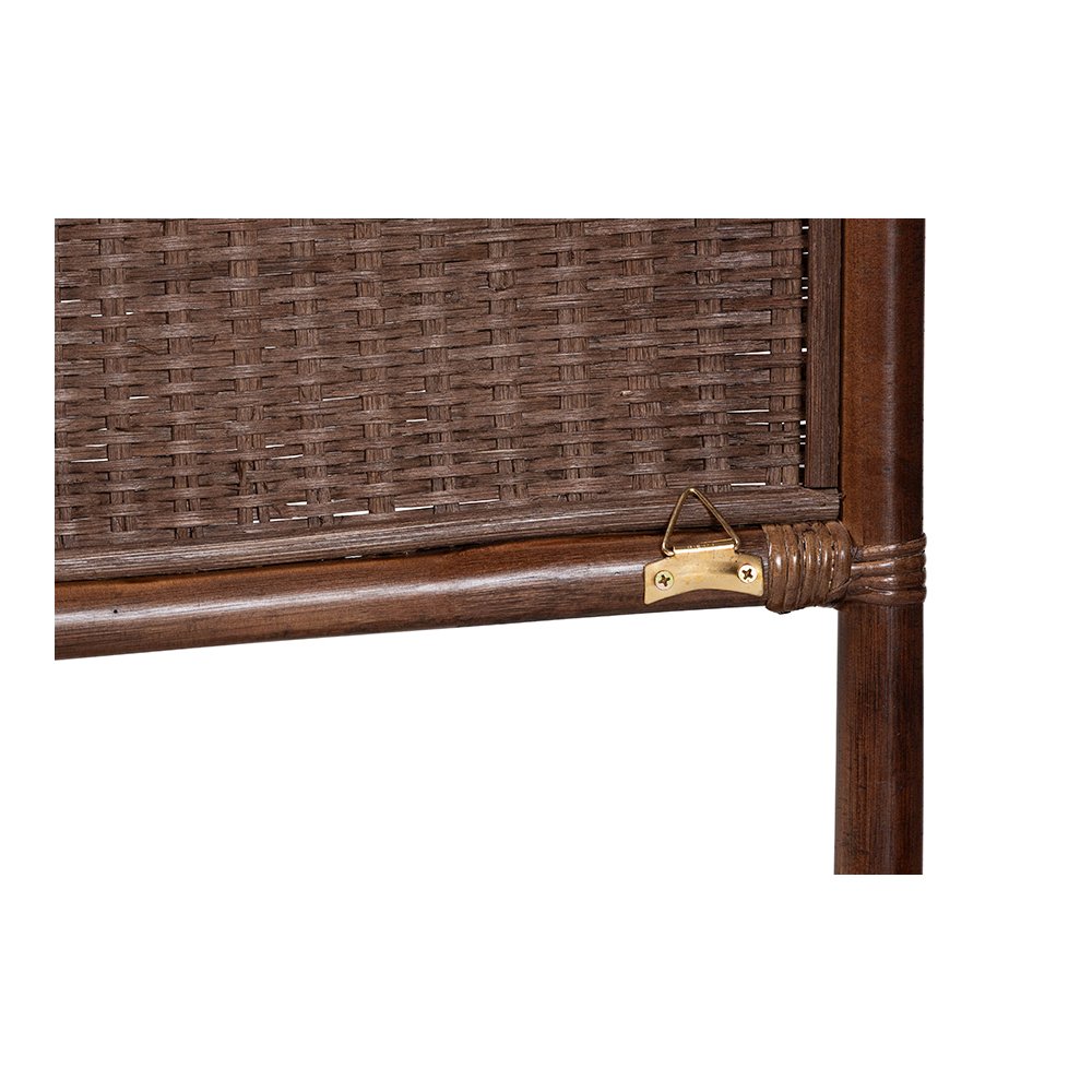 Jaelle Rattan Standalone Headboard with Handwoven Arch Top, Queen