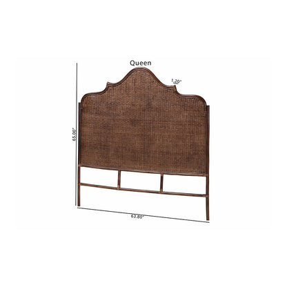 Jaelle Rattan Standalone Headboard with Handwoven Arch Top, Queen