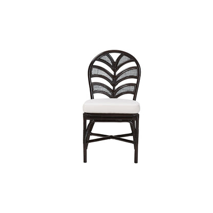 Niven Rattan Dining Chair with Banana Leaf Backrest and Cushion