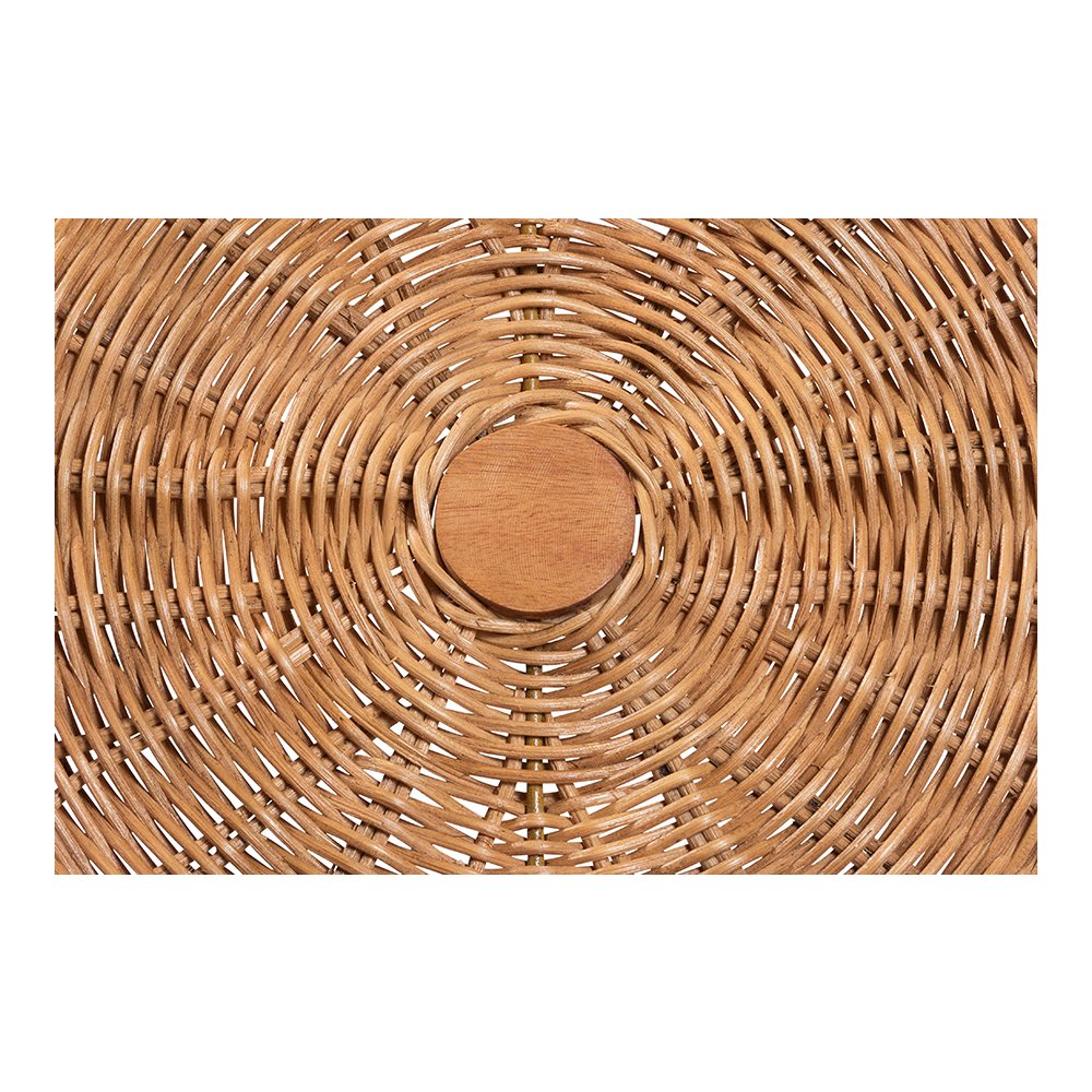 Oberon Rattan Counter Stool with Sunburst Backrest and Cushion