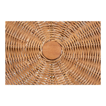 Oberon Rattan Counter Stool with Sunburst Backrest and Cushion