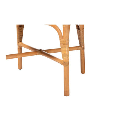 Oberon Rattan Dining Chair with Sunburst Backrest and Cushion