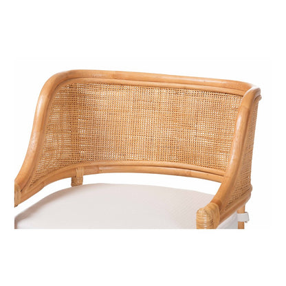 Ottis Rattan Counter Stool with Cushion and Integrated Footrest