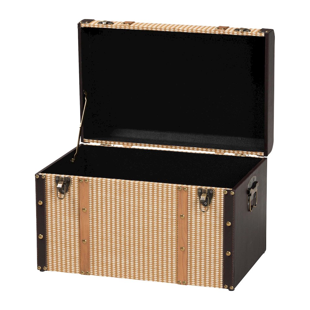 Manton Storage Trunk - Storage Chest with Hinged Top and Woven Exterior