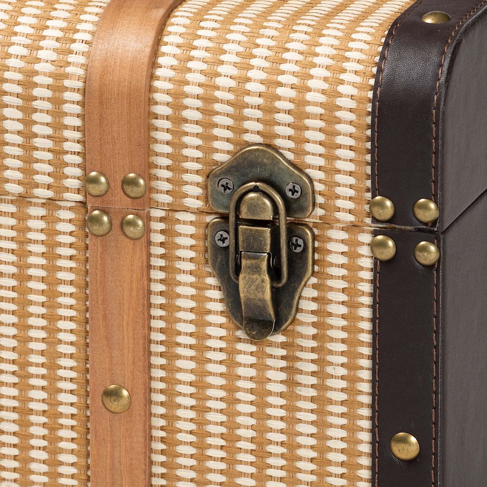 Manton Storage Trunk - Storage Chest with Hinged Top and Woven Exterior