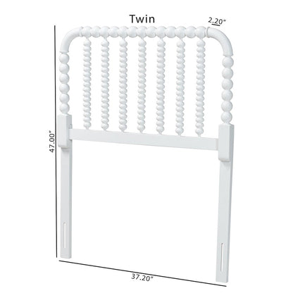Finley Turned Bobbin Headboard - Spindle Design, Farmhouse, Twin, White