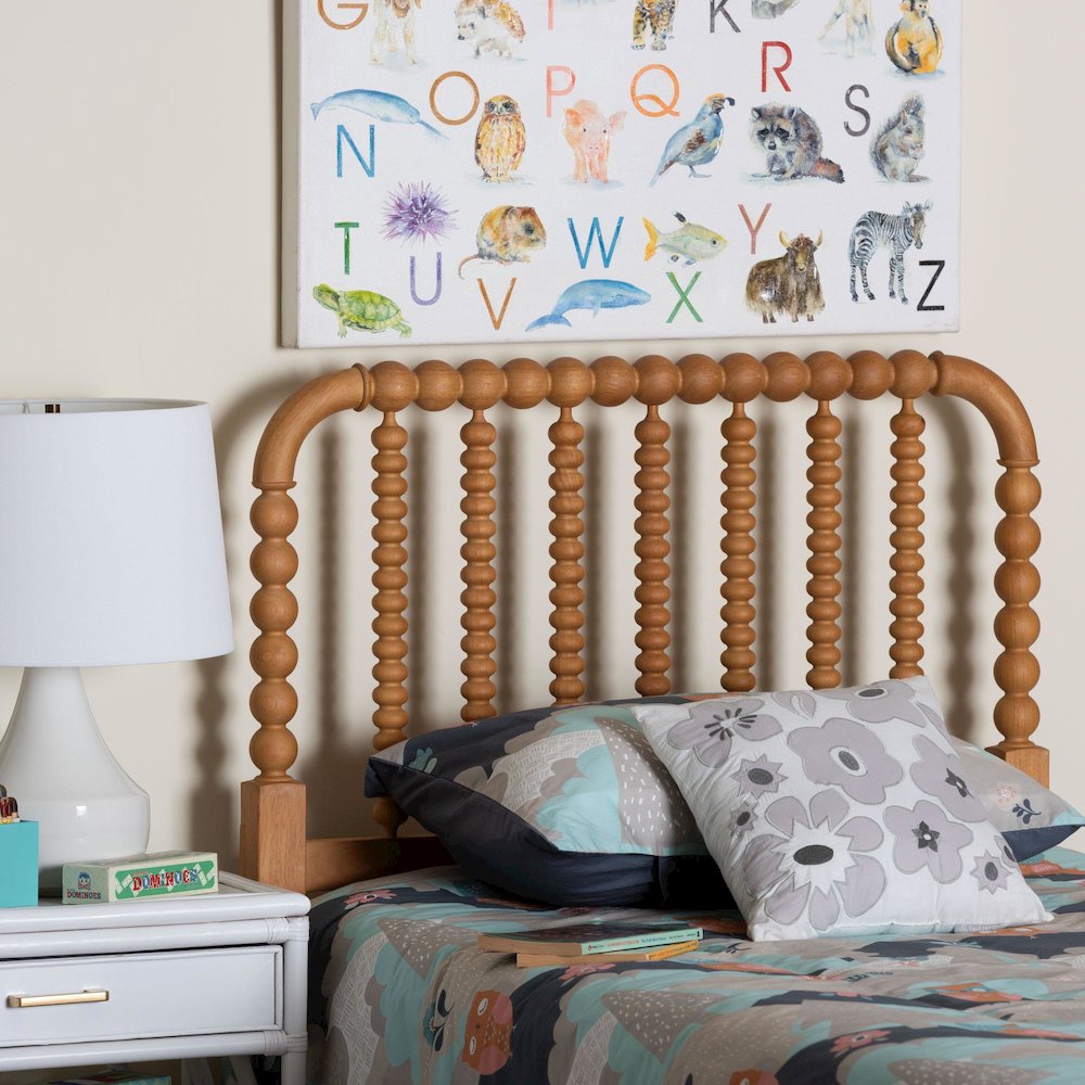 Finley Turned Bobbin Headboard - Spindle Design, Farmhouse, Twin, Oak Brown