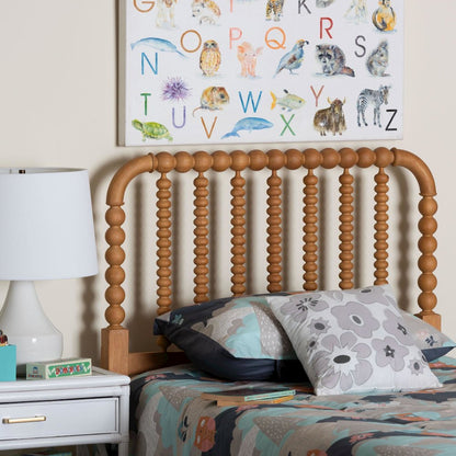 Finley Turned Bobbin Headboard - Spindle Design, Farmhouse, Twin, Oak Brown