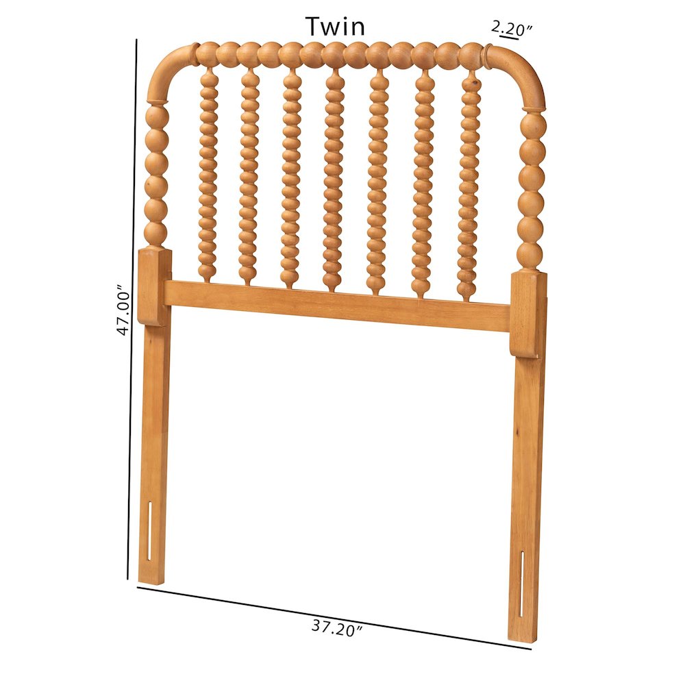 Finley Turned Bobbin Headboard - Spindle Design, Farmhouse, Twin, Oak Brown