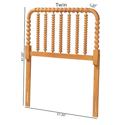 Finley Turned Bobbin Headboard - Spindle Design, Farmhouse, Twin, Oak Brown