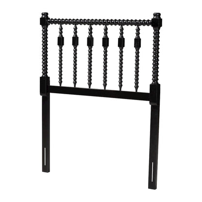 Juliette Turned Spindle Headboard - Spoke Design, Farmhouse, Twin, Black